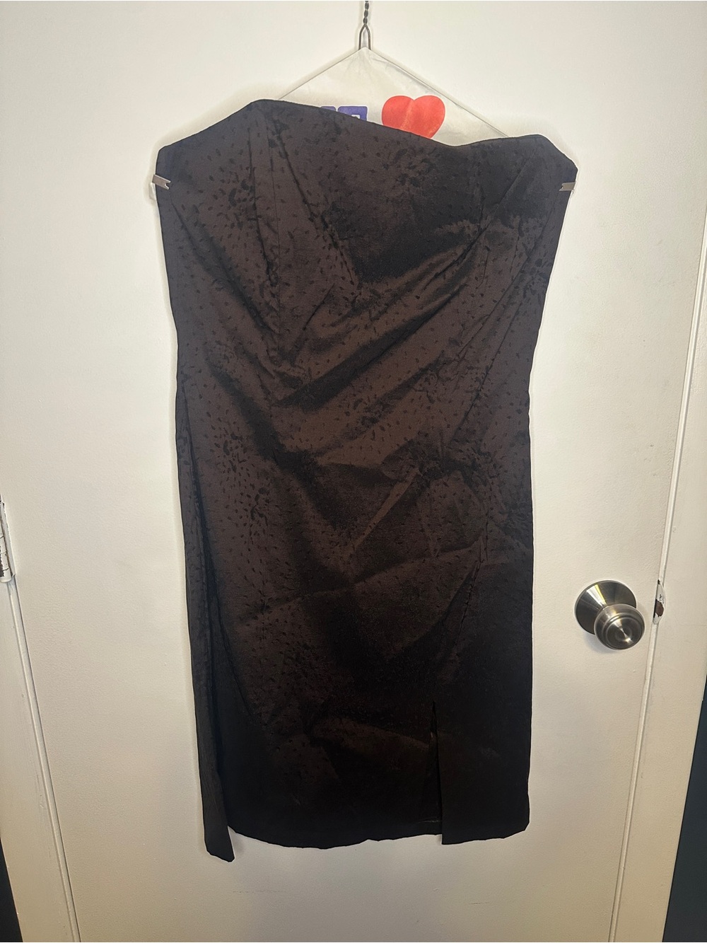 Arden B Strapless Black Satin Dress
